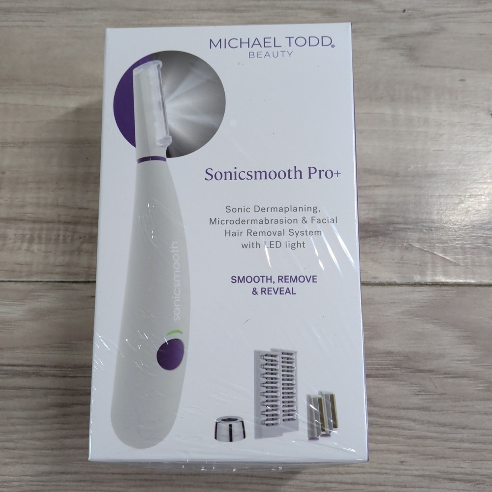 Michael Todd Beauty Sonicsmooth Pro+ Sonic Dermaplaning Facial Hair Removal NEW